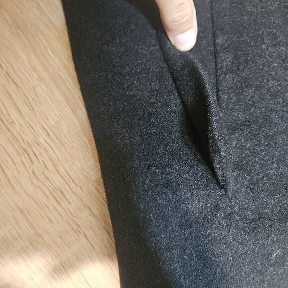 Mens Lauren Ralph Lauren 44L Dark Gray Wool Cashmere Trench Style Overcoat - Picture 10 of 10